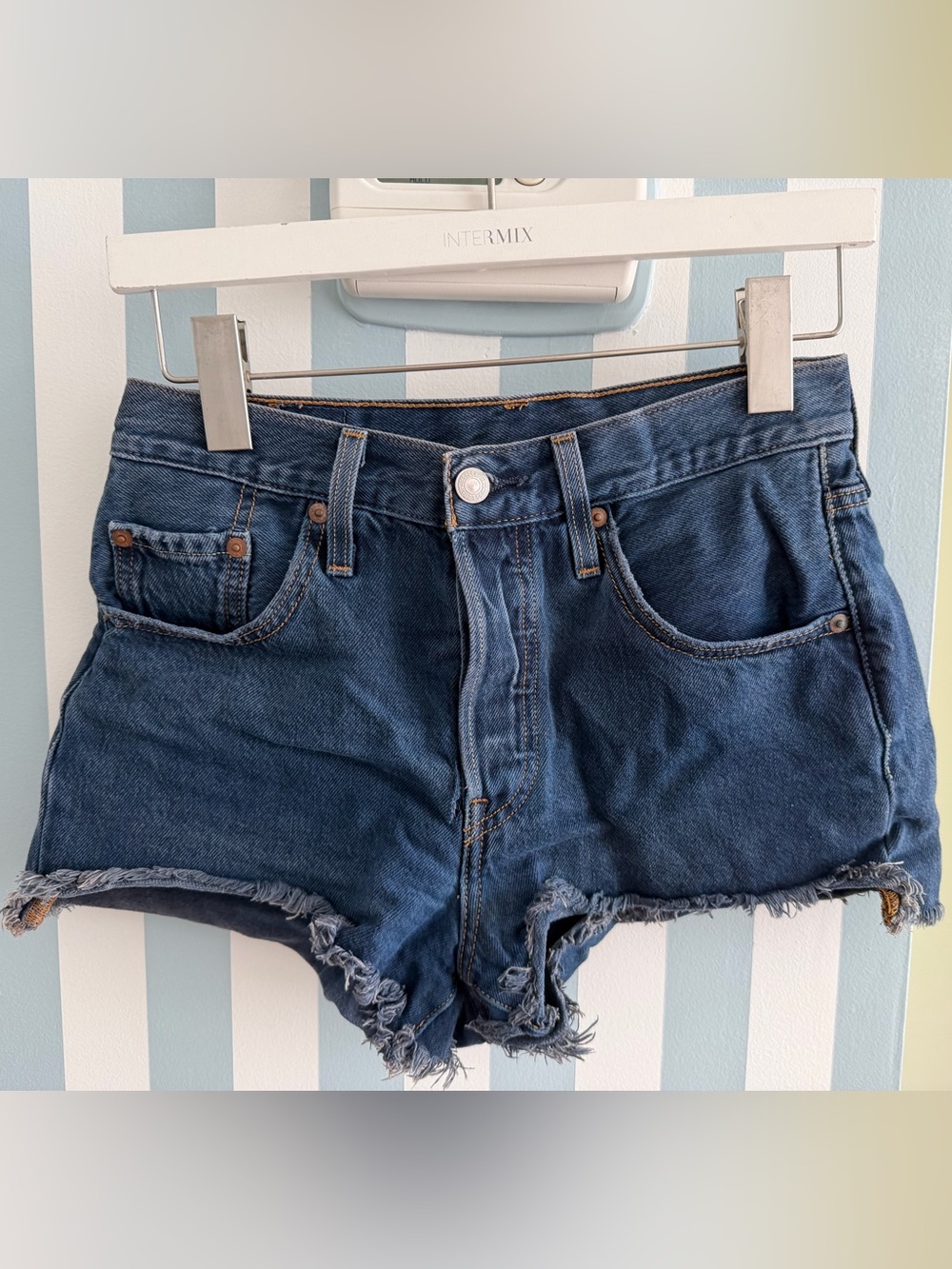 Levi’s 501 Dark Wash Denim Cutoff Shorts